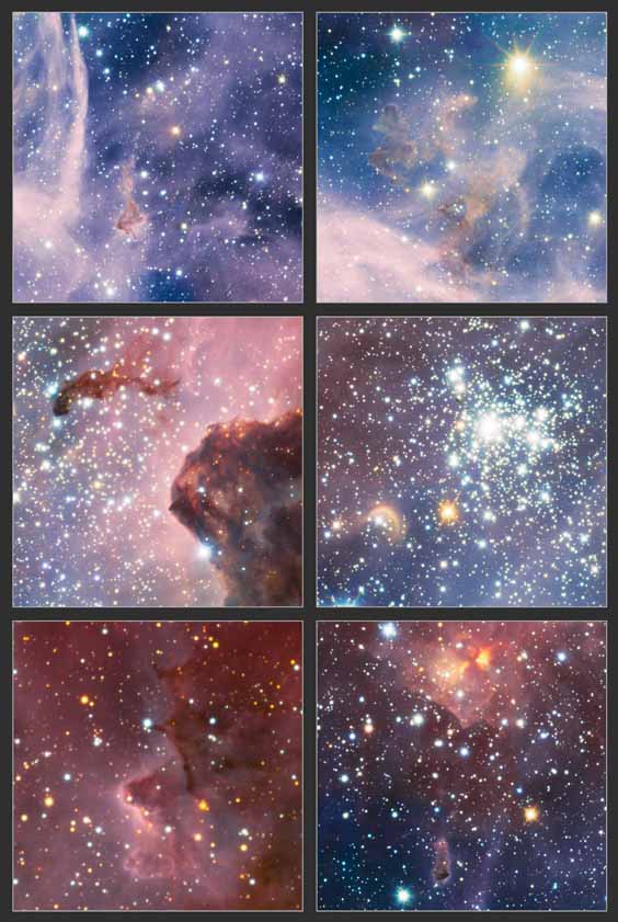 Excerpts from VLT image of the Carina Nebula in infrared light