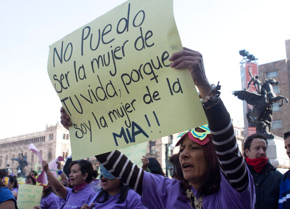 Manifestación en contra de la violencia hacia las mujeres y niñas. Foto: Cuartoscuro