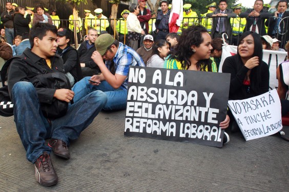 Protestas contra la Reforma Laboral en el Distrito Federal. Fotografía: Notimex
