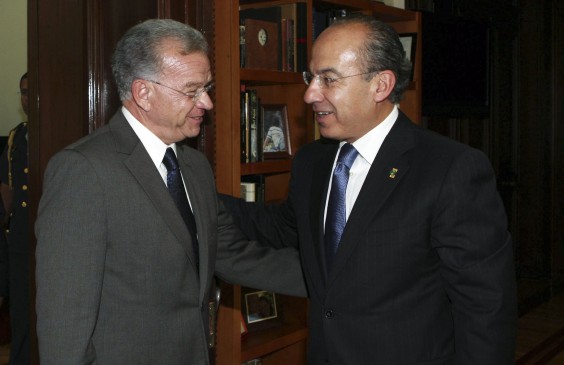 Reunión del ex Gobernador de Tabasco, Andrés Granier, con ex Presidente panista Felipe Calderón. Foto: Cuartoscuro