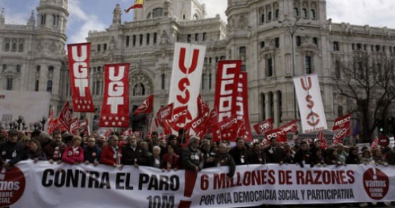 Manifestación contra el desempleo en España. Foto: EFE