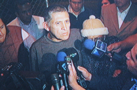 La primera conferencia de prensa, al salir de prisión. Foto: Cuartoscuro