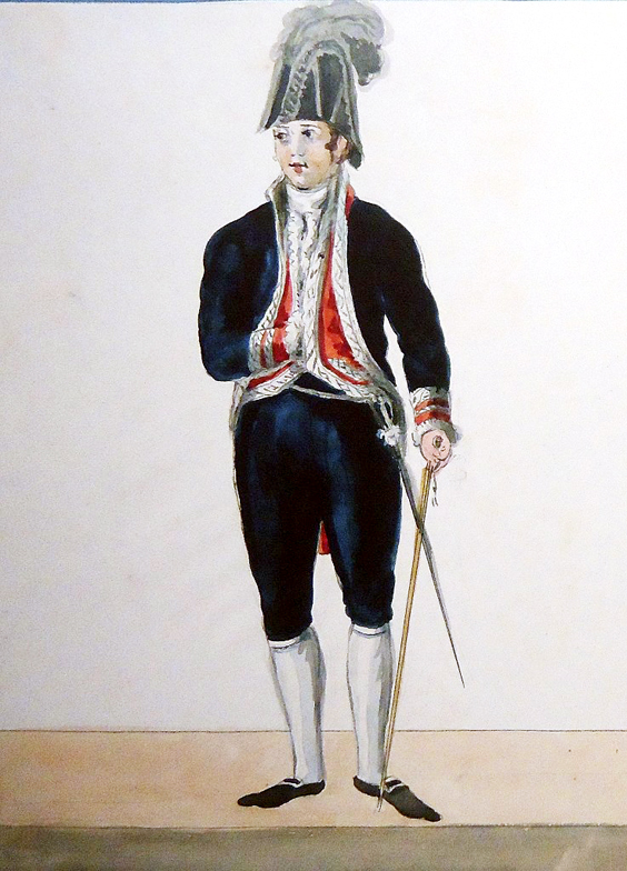 Uniforme protocolario usado por el director de la Real Casa de Moneda de México en los últimos años de la Nueva España