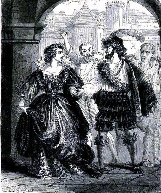 Actores de teatro de los últimos años de la Nueva España actuando en el escenario