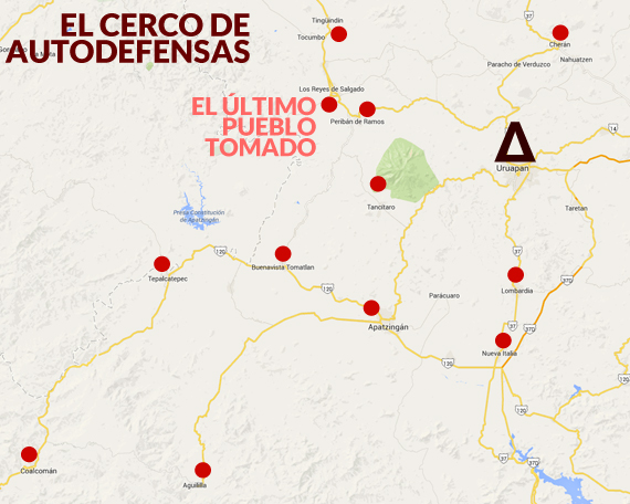 AVANCES DE LAS AUTODEFENSAS. Imagen: Google Maps