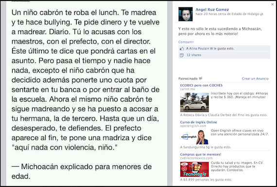 Tanto en Twitter como en Facebook, las autodefensas en Michoacán fueron un tema ampliamente comentado. Foto: Screenshot
