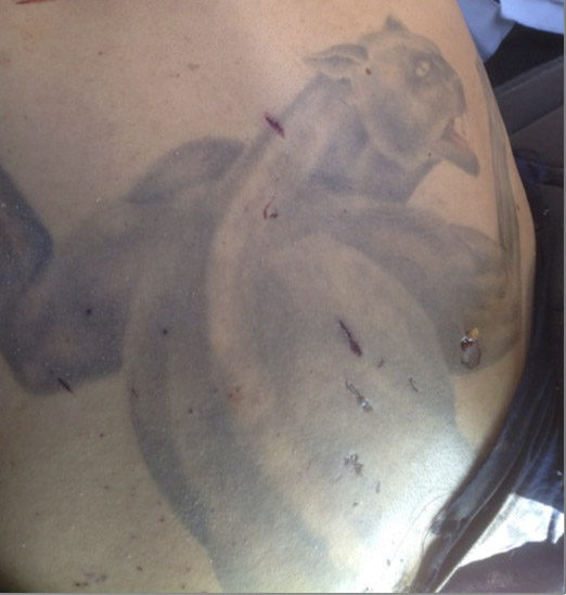 Uno de los tatuajes que se presentaron como prueba de la identidad de "El Pantera" / Foto: Cuartoscuro