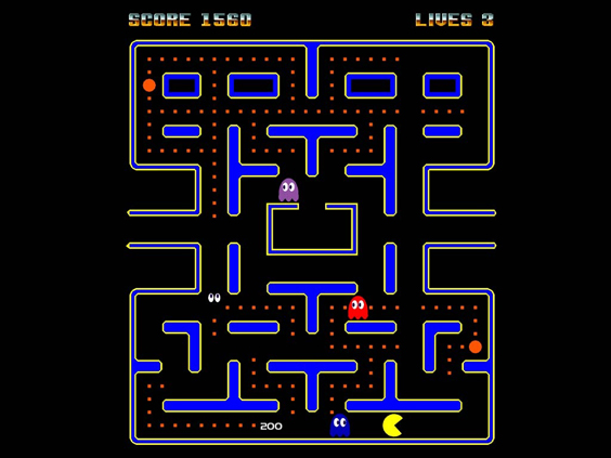 El laberinto clásico del popular juego de Pac-Man.