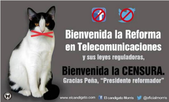 Campaña en contra de la también llamada "Ley Peña -Televisa". Foto: @oficialmorris