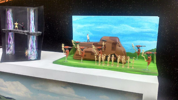 Dioramas con escenas de películas formaron parte de una exhibición que los asistentes pudieron apreciar. Foto: Sin Embargo