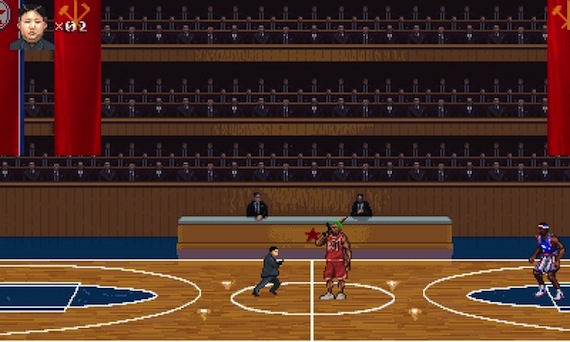 Rodman no podría faltar en una aventura protagonizada por Kim Jong-un, dada la cercanía entre ambos personajes en la vida real. Foto: Moneyhorse Games