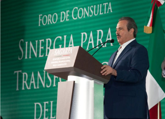 El Secretario de Agricultura, Enrique Martínez y Martínez durante primer foro nacional de consulta "Sinergia para la Transformación del Campo". Foto: Sagarpa