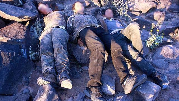 El arresto, como si fuera en Michoacán, se llevó a cabo en una zona rural. Los “halcones” intentaron esconderse en cuevas. Foto: