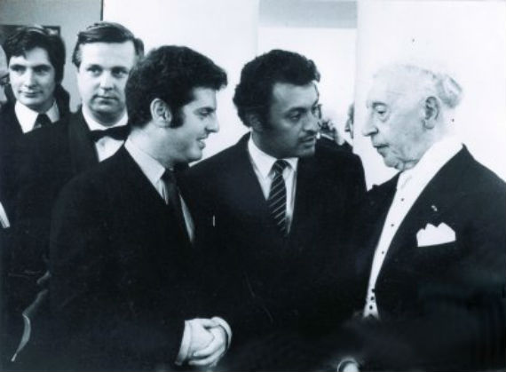 Con Zubin Mehta y Arthur Rubinstein. Foto: danielbarenboim.com