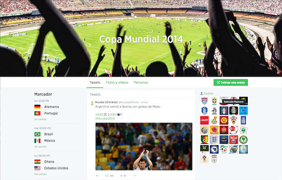 Twitter: creo un micrositio dedicado especialmente para Brasil 2014, con etiquetas predeterminadas y otras novedades. Foto: Screenshot