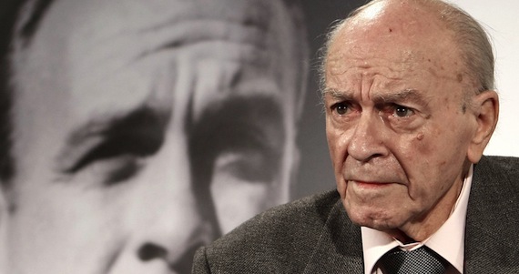 El ex jugador y presidente de honor de Real Madrid, Alfredo Di Stéfano, durante la presentación del libro "Di Stéfano. Historias de una leyenda". Foto: EFE/Archivo