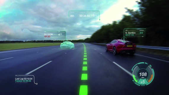Los displays de los juegos de video podrían ser parte de los coches del futuro. Foto: Jaguar
