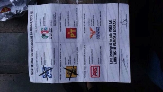 El PAN y el PRD condenaron "las prácticas anti democráticas del PRI al imprimir y repartir documentos apócrifos. Foto: Twitter