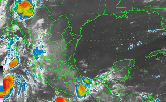 Sus bandas nubosas alcanzan los estados del occidente del país. Se prevé que en las próximas horas alcance la categoría de Huracán. Imagen: Conagua