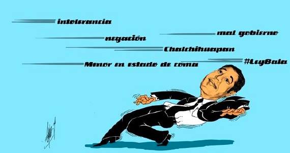 Elmer Sosa, caricaturista del diario Cambio de Puebla. Foto: Twitter @article19mex