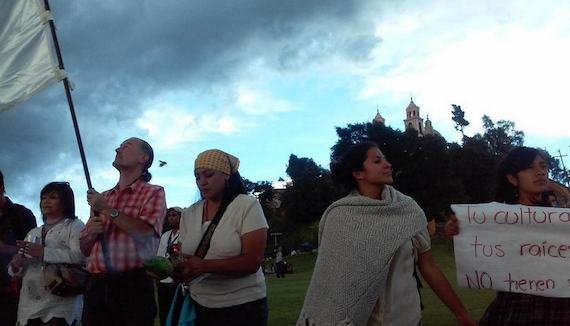Habitantes participaron en el Círculo de Defensa de las Tierra. Foto: Twitter @guadalupegalvez