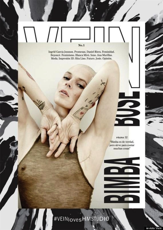 imba Bosé, la modelo y sobrina de Miguel Bosé, decidió posar con transparencias para la primera portada de la revista española Vein. Foto: Revista Vein