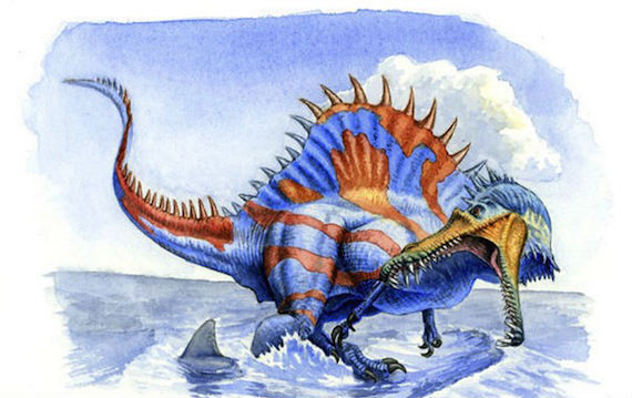 El gigantesco depredador más largo que un T. rex se movía con una sorprendente agilidad bajo las aguas y devoraba tiburones. Foto: Julius T. Csotonyi