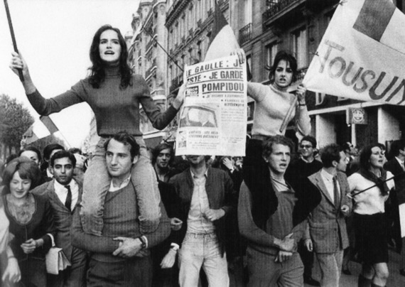 Manifestación estudiantil de París en 1968.