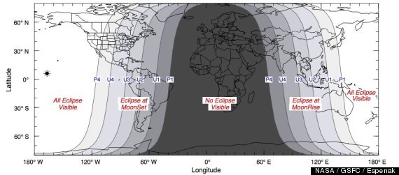 El eclipse podrá ser visto en su totalidad en Norteamérica, así como en otras zonas del mundo aledañas al océano Pacífico. Foto: NASA