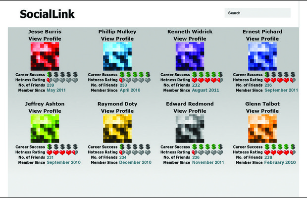 Así se veían los perfiles que los estudiantes podían explorar. Imagen: The Ohio State University