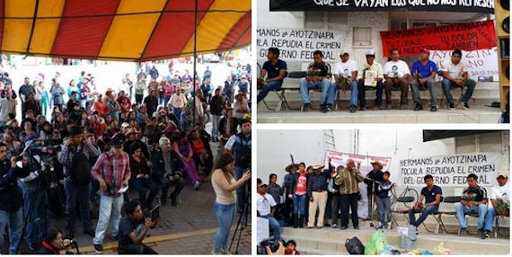 Atenco, Tocuila, Nexquipayac y Acuexcomac brindan la solidaridad a padres de normalistas. Foto: Twitter @AtencoFPDT