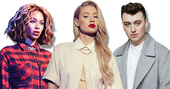 El británico Sam Smith ("Stay with me") competirán por el Grammy a la Grabación del Año con la cantante Iggy Azalea, Beyonce nomida a Mejor Álbum de Música Contemporánea Urbana Foto: Billboard