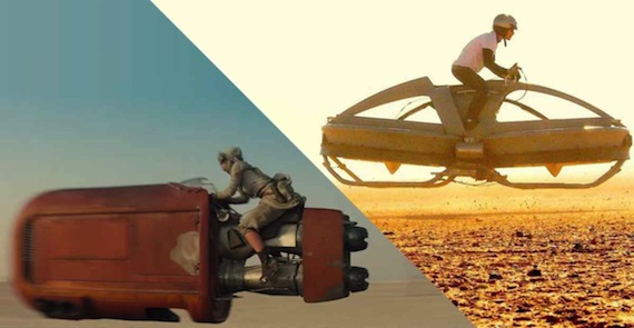 Vehículos voladores y otras tecnologías inspiradas en Star Wars podrían volverse realidad. Foto: Lucasfilm, Aerofex, PopSci