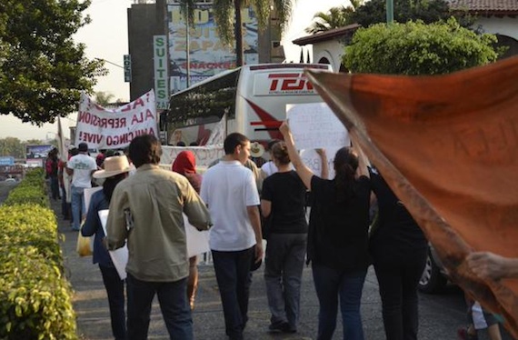 En Morelos comienza la manifestación. Foto Twitter @cdhmorelos