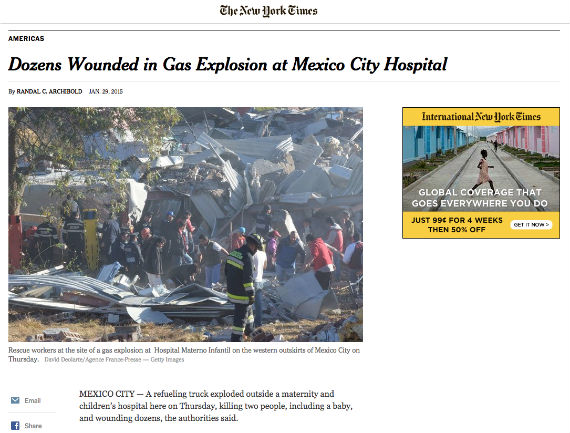 Los principales diarios del mundo reportaron información sobre la explosión. Foto: Especial.