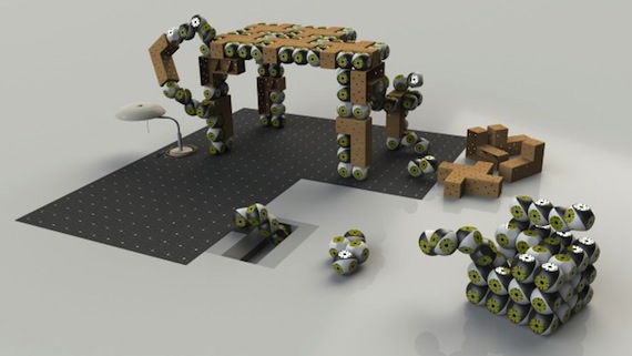 Los Roombots tienen la capacidad de acoplarse para formar diferentes estructuras. Foto: École polytechnique fédérale de Lausanne