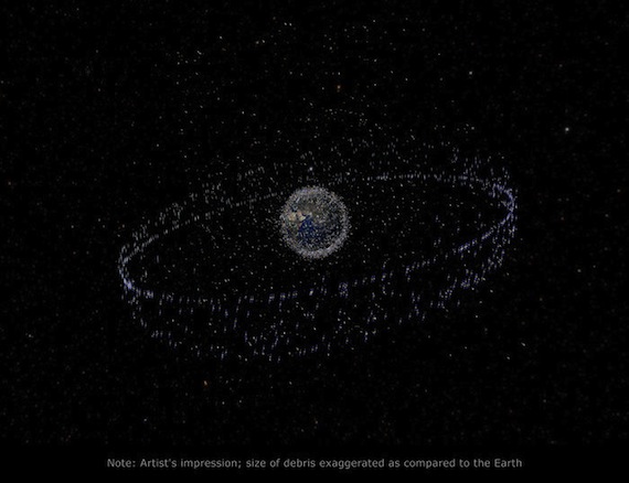 Más de 12 mil fragmentos de basura espacial se encuentran flotando alrededor de la Tierra actualmente. Foto: ESA