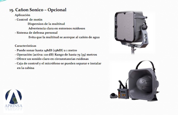 Descripción del cañón sonico. Foto: aprinsa.com