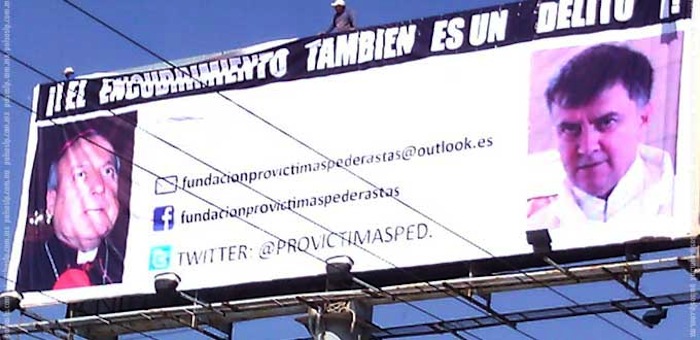 Ciudadanos de SLP colocan espectacular con la imagen de Eduardo Córdova y acusan al Arzobispo de encubrirlo Foto: Pulso