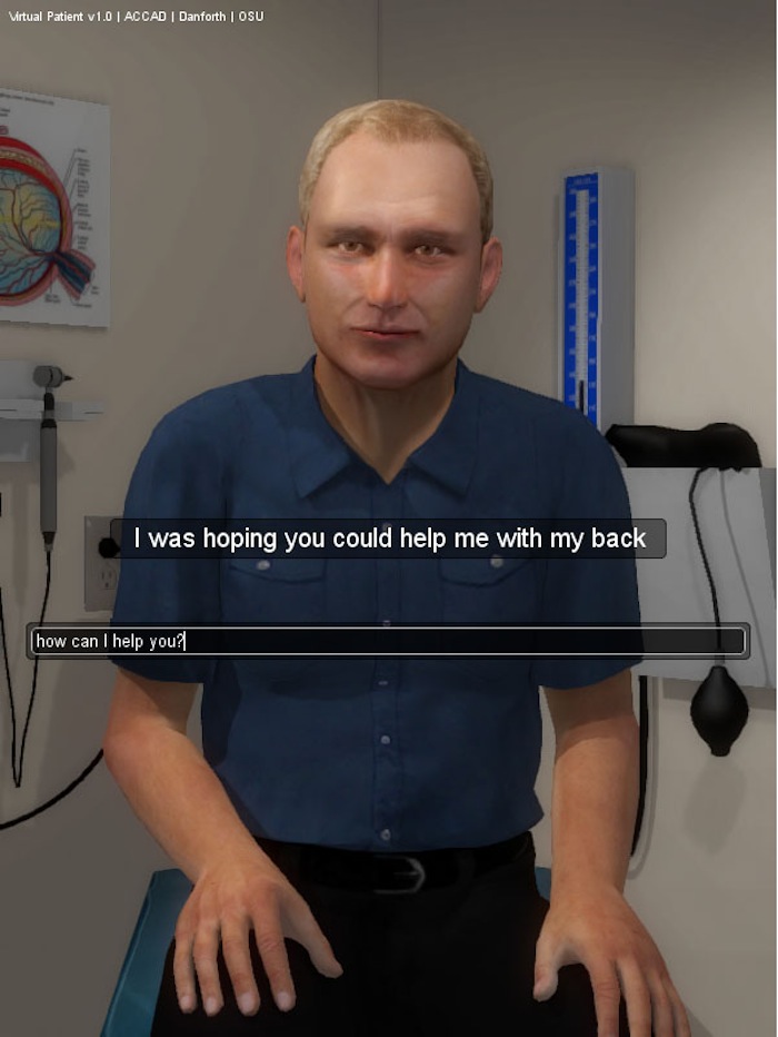 Los pacientes virtuales le proporcionan a los estudiantes un medio ideal para practicar sus conocimientos. Foto: OSU.edu