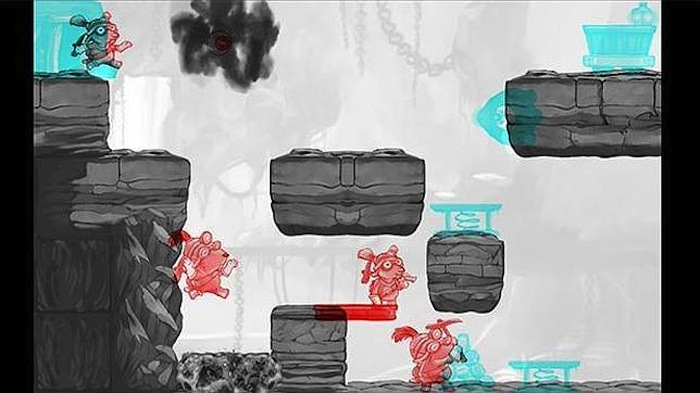 La clara distinción entre rojos y azules hace de "Dig rush" el tratamiento ideal para el ojo vago. Foto: Popular science