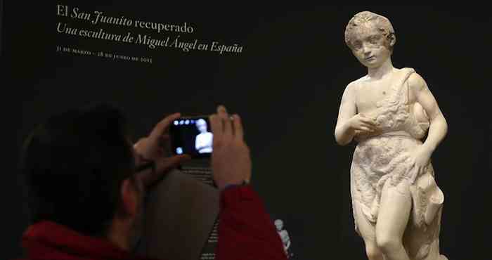  The sculpture of San Juanito, & # XFA; nica de Miguel & # XC1; ngel en Espa & # xF1; a, holds 40% of its composition & # XF3; Original n. Photo: EFE 