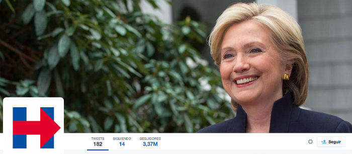 Hillary Clinton hace una apuesta fuerte por redes sociales como Twitter. Foto: Screenshot