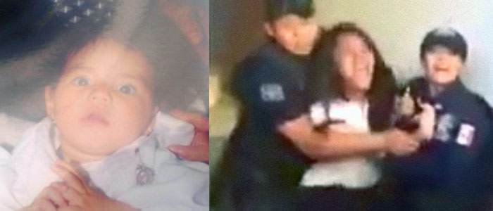 La estudiante fue llevada por agentes de la policía ministerial. Foto: Zona Franca