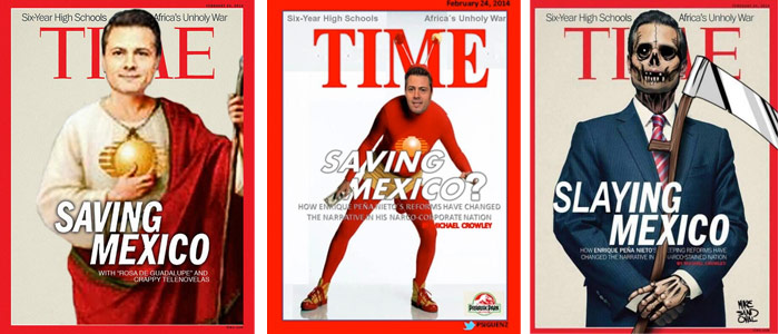 La portada de Time, la otra, ha sido clonada una y otra vez en México.