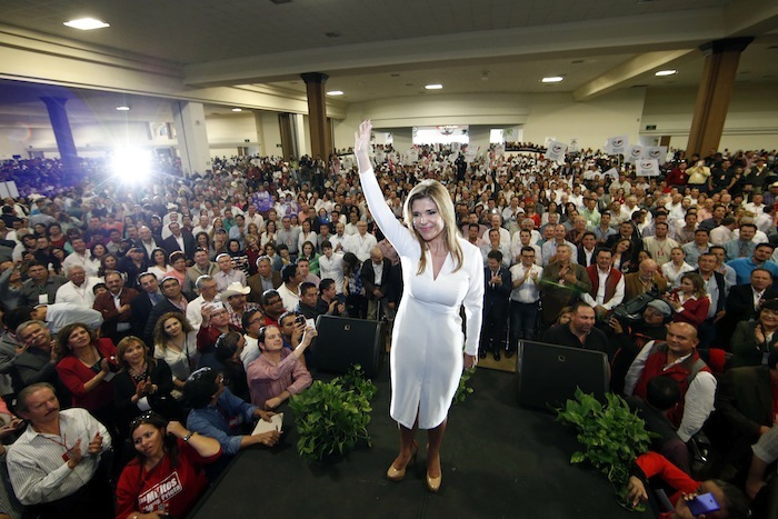 Pavlovich en su toma de protesta como candidata del PRI a la gubernatura de Sonora. 15 de febrero. Foto: Cuartoscuro.