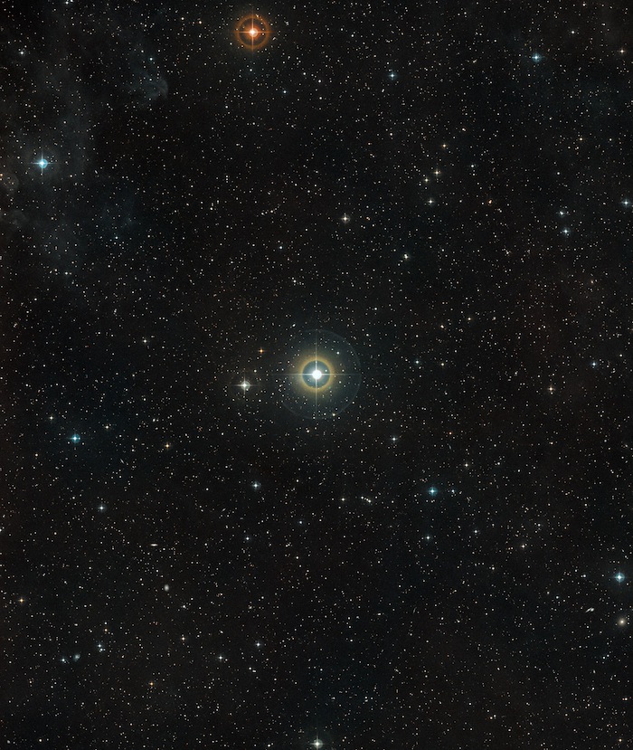Visión de amplio campo del cielo que rodea a la estrella 51 Pegasi. Foto: ESO
