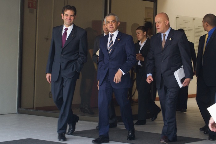 Esta mañana en la firma de un convenio entre el GDF y el INE. Foto: Ariana Pérez, SinEmbargo.