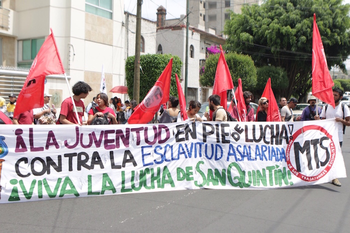 Fidel Sánchez, vocero de los trabajadores de San Quintín expreso que el sentir de los jornaleros es exigir la renuncia de "Kiko" Vega. Foto: Francisco Cañedo, SinEmbargo.