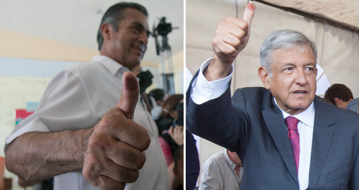 El Bronco y López Obrador. Fotos: Cuartoscuro